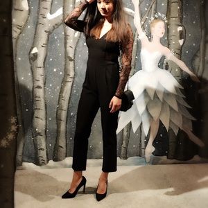Express black lace jumpsuit